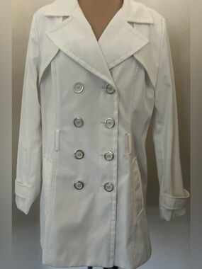 Metaphor White Double-Breasted Trench Coat